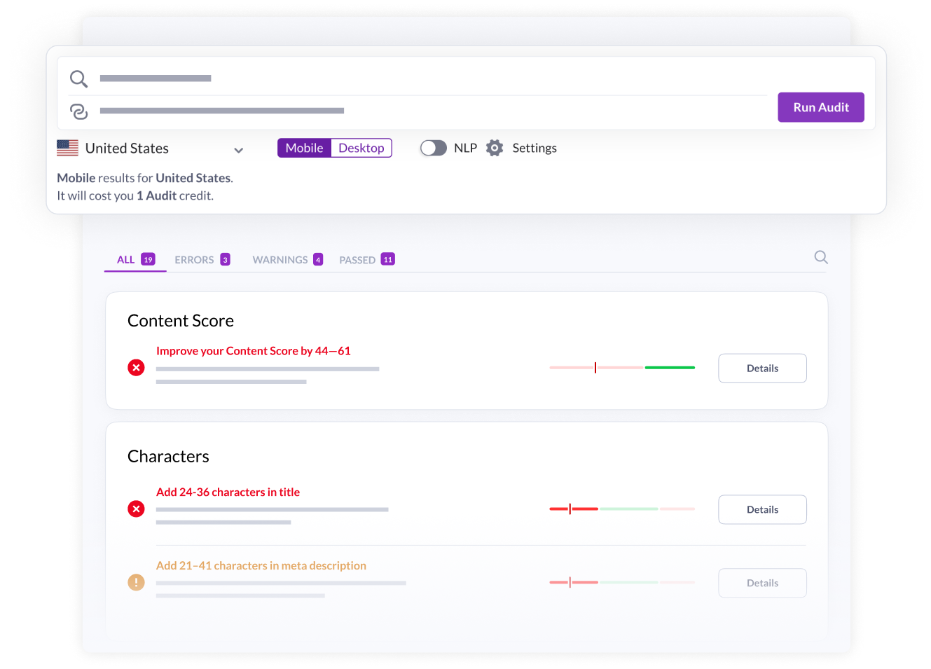 SEO Audit tool from Surfer